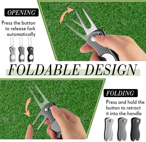 12 Pieces Golf Divot Tool Golf Divot Repair Tool with Magnetic Ball Marker and Popping Button Metal Foldable Golf Divot Fixer, 4 Assorted Colors in Saudi Arabia