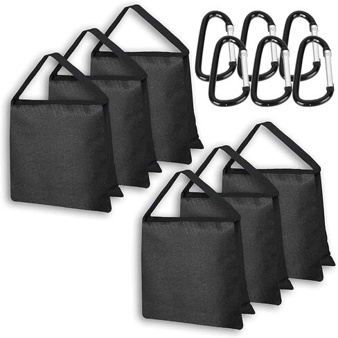 EMART Sandbags 8 Packs, Weight Bag Heavy Duty Saddlebags Sand Bag for Photography, Backdrop Stand, Light Stand, Tripod, Photo Video Studio, Canopy, Patio, Tent - Black in Saudi Arabia