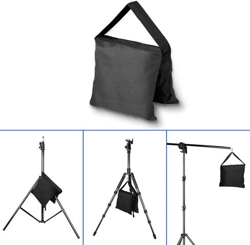EMART Sandbags 8 Packs, Weight Bag Heavy Duty Saddlebags Sand Bag for Photography, Backdrop Stand, Light Stand, Tripod, Photo Video Studio, Canopy, Patio, Tent - Black in Saudi Arabia