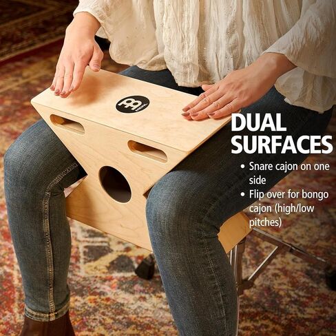 طبلة Meinl Hybrid Slaptop Cajon Box مع Snare وBongo، ومنافذ صوت أمامية - صُنعت في أوروبا - خشب البتولا البلطيقي، ضمان لمدة عامين (HTOPCAJ3NT) in Saudi Arabia