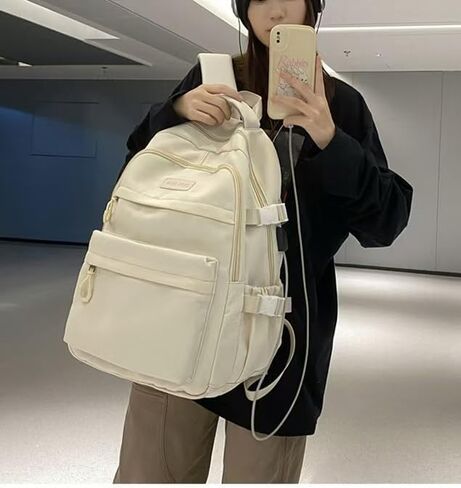 Preppy Backpack for Women Teen Girls Boys Large Laptop Bookbag Casual College Daypack Cute Aesthetic School Supplies in Kuwait