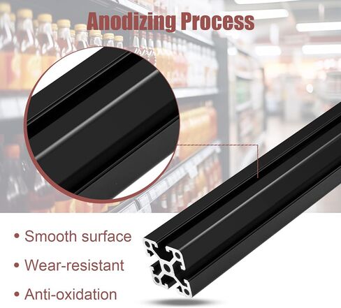 QNK 4pcs 1220mm(48") T Slot 4040 Aluminum Extrusion European Standard Anodized Linear Rail for 3D Printer Parts and CNC DIY Sliver in Kuwait