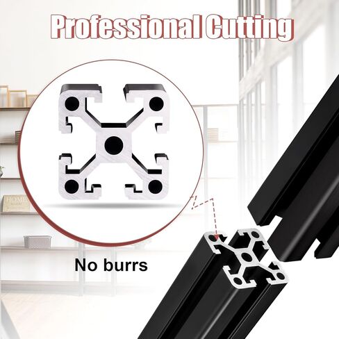 QNK 4pcs 1220mm(48") T Slot 4040 Aluminum Extrusion European Standard Anodized Linear Rail for 3D Printer Parts and CNC DIY Sliver in Kuwait