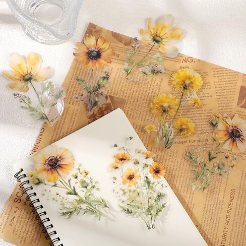 80pcs ملصقات زهرة شفافة للاصطدامات زهرة خمر ملصقات زهور ملصق الأزهار واضحة الطبيعة مضغوطة ملصقات البرية ملصقات الشارات لمخططي زجاجة ماء بطاقة صنع أجهزة الكمبيوتر المحمولة لصنع اليومية in Saudi Arabia