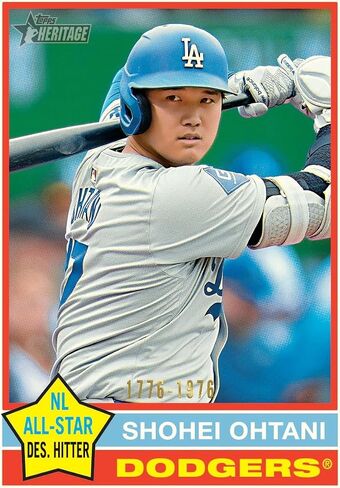 2025 Topps Heritage Baseball Hobby Trading Card Box (توقيع واحد أو بطاقة بقايا لكل مربع هواية) in Saudi Arabia