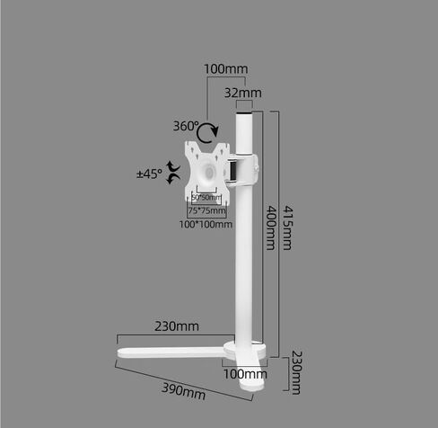 Monitor White Desktop heightened Punch-Free Base 17-22-24-27-32 inches Maximum Load-Bearing: 8kg(White) in Kuwait