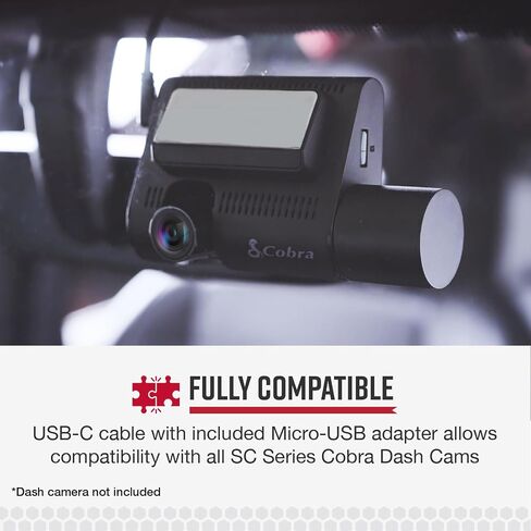 مجموعة الأسلاك الصلبة Cobra 2.5A DIY - منفذ OBDII إلى USB-C/Micro-USB مع كابل بطول 15 قدم، متوافق مع موديلات SC 400D، SC 250R، SC 220C، SC 200D، SC 201، SC 200، SC 120، SC 100 in Saudi Arabia