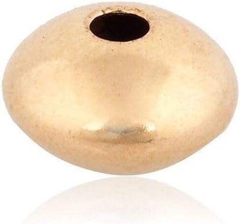 Yellow Gold Filled 7mm Flat Bead - Saucer Shaped Flat Bead for Jewelry Crafting, Sold in Packs (10 pieces), Spacer Holder Extender for Necklaces, Bracelets, Anklets, Boho Style, Jewelry Piece Findings in Kuwait