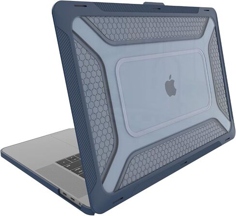 Punkcase for MacBook Pro 14 Case Hard Shell Cover | Clear Military Heavy Duty Rugged Sleeve with Kickstand | Ultimate Protection for MacBook Pro 14 Model A2442 (2021 Release) [Dark Blue] in Saudi Arabia