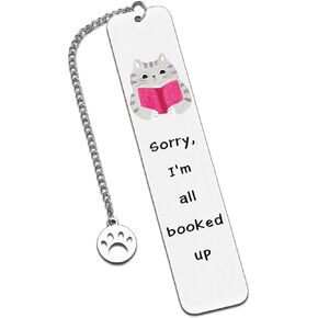 Funny Bookmarks for Women Girls - Book Lover Gifts Ideas for Reading Women I'm All Booked up Bookmark, Cute Book Accessories for Reading Lovers, Reader Bookish Gifts for Bookworm Booknerds Friends