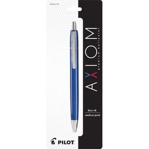 PILOT Axiom Collection Retractable Ballpoint Pen, Matte Black Barrel, Blue Ink, Medium Point (71414)