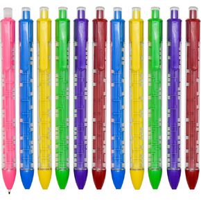 Maydahui 12 PCS Retractable Maze Puzzle Ballpoint Pen Novelty Fun Fidget Pens with Ball Inside Stress Relief Black Ink for School Party Office Stationery
