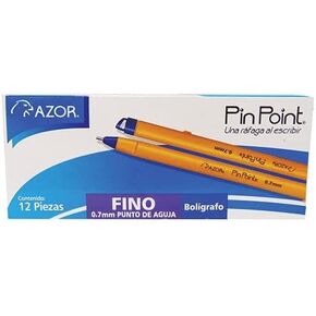 Pin Point Blue Pens Fine Point Writing Ballpoint Pens 0.7mm 12 Pack