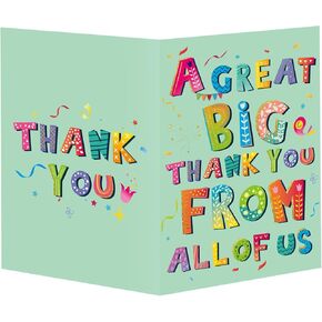 Jumbo Thank You Card, 15.75x10.63in Large Thank You Card with Envelope A Great Big Thank You Cards Giant Farewell Greeting Card Appreciation Gifts for Teacher Boss Friends(Green)