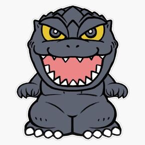 Cute Godzila Sticker Decal Size 5"