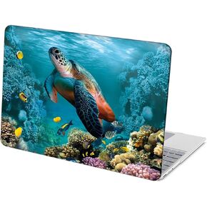 Compatible with Microsoft Surface Laptop Go 2/1 12.4 inch Hard Protective Shell Cace with Keyboard Cover (Models:2013&1943, 2022 2020 Release) - Underwater Sea Turtle and Coral