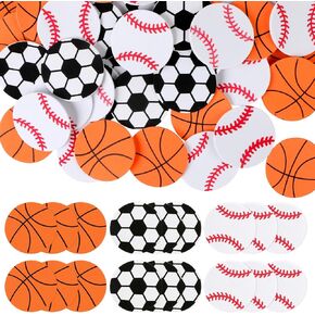 90PCS Foam Sports Balls Stickers, 3 Styles Self Adhesive Basketball Baseball Football Stickers Decals Mixed Foam Sports Stickers for Scrapbooking Ball Themed Party Decorations (2 Inch)