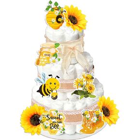 Honey Bee Baby Shower Diaper Cake Decorating Kit Party Supplies Gender Reveal Decorations Baby Shower Gifts Cake Topper Sweet As Can Bee Party