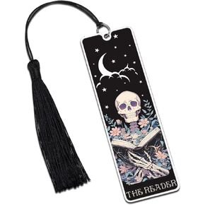 Horror Bookmark Spooky Bookmarks Funny Bookmarks for Women Book Lovers Bookish Gifts for Reading Women Halloween Gift for Her Him Horror Gift Boo Basket Stuffers for Woman Gothic Skeleton Bookmark