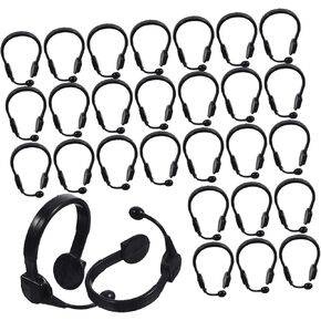 TOYANDONA 50pcs Little Yellow Headphones Mic Ear Phones Plastic Doll Cosplay Headphones Mini Headset Decors Doll Crafts Headset Decorations Doll Dress up Headphones Baby Accessories Toy