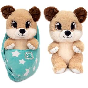 Swaddle Babies - 9.5 Inch Cuddle Dog in Sling Plush Toy, Soft & Adorable Stuffed Animal for Kids, Cozy and Huggable Pet Toy for Playtime