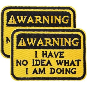 1pcs Tactical Funny Hook and Loop Patch,Warning I Have No Idea What I Am Doing Moral Applique Embroidery Repair Accessories for Backpack, Dog Harnesses, Helmets,Army Vests, Jackets, Jeans, Hats (1)