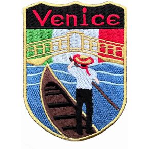 Venice Italy Patch (3.5 Inch) Fully Embroidered Iron / Sew on Badge Trek Europe Applique Travel Souvenir