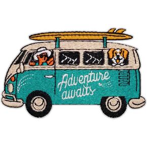 Adventure Awaits Van Patch – 2.15 inches, Cool Happy Travel Patches for Backpacks – Embroidered Travel Patches Vans