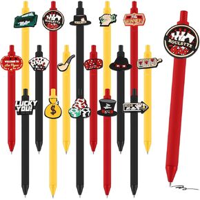 20 Pcs Casino Night Pen Decorations Party Favor Funny Cute Dice Black Ink Ballpoint Pens for Birthday Poker Party Supplies Casino Games Prizes
