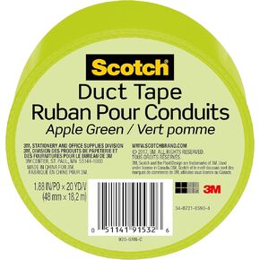 Scotch Duct Tape, 1.88 in x 20 yd, Green Apple, 1 Roll (920-GRN-C)