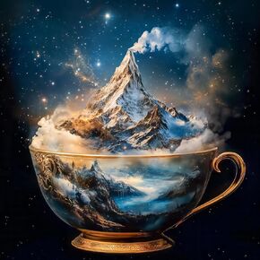 Bgraamiens Cosmic Brews of Eternity-1000 Pieces Snow Mountain Puzzle, Unique Art Mountain Jigsaw Puzzles 1000 Pieces Snow