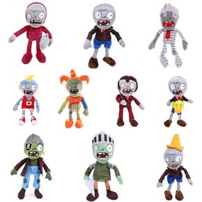 JHESAO 10 PCS Plants and Zombies PVZ Plush Zombies Brown Coat Toys Normal Zombies Plushies PVZ 1 2 Stuffed Soft Doll Gray Zombies New