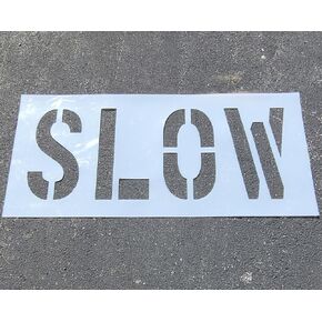 Slow Stencil with 18 Inch Letters to Mark Pavements and Curbs for Parking Lots and Garages 1.5MM Thick and Reusable Easy to Clean One Piece USA Made by Marketing Holders