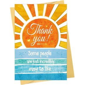 Funny Thank You Card - Dumpster Fire Design Humorous Gratitude Greeting Card for Friends, Coworker Leaving, Farewell, or Just Because Gift (5.5x8 Inch, Gold Foil, Envelope Included)
