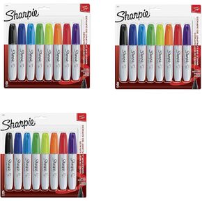 Sharpie 38250PP Permanent Markers, Chisel Tip, Assorted Colors, 8-Count, 24 Markers