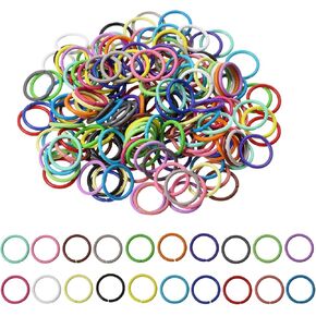 Shapenty 20 Colors 10mm Iron Open Jump Rings Connector Split Rings for Keychain Necklace Bracelet Earring Pendant Bead Jewelry Finding Making Charm Crafting Project, 200PCS
