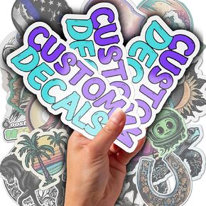 CustomBrandWare Custom Stickers Your Own Vinyl Decals Stickers Labels - Upload Your Photo, Text, Logo, or Design - UV Fade Resistant, Dishwasher Safe, Bubble Free Vinyl