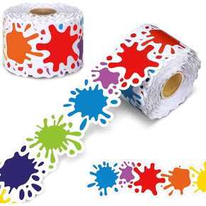 Zonon 65 Feet Bulletin Board Borders Colorful Bulletin Board Trim Border for Back to School Classroom Decor(Paint Splatter)