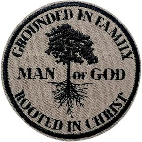 Man Of God Grounded In Family Rooted In Christ Patch, God 3 Inches Iron On/Sew On Embroidered Applique Fabric Bible Patches for Clothes Backpacks Hat Jeans, Embroidery Patches for Christian