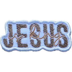 Faith Over Fear Religious Embroidery Patch – Personalized Iron-On Badge for Jackets Backpacks Hats Accessories Size 3.8x3.1 inches