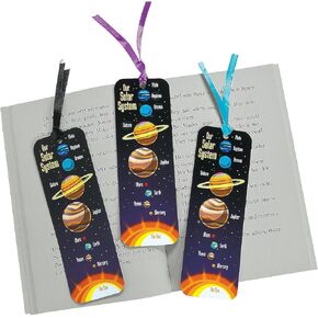 Fun Express Laminated Solar System Bookmarks - VBS Vacation Bible School Supplies/Decor- Educational and Learning Activities for Kids - 48 Pieces
