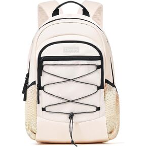 Lightweight 15.6 inch laptop backpack for women, Girls Backpack for School, School bookbag for Girls Teens Women,Bookbag for Middle School College Students, School bag,Beige