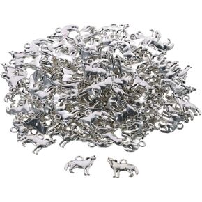 120Pcs Alloy Animal Howling Wolf Charms Antique Silver Pendants For DIY Earrings Necklace Bracelet