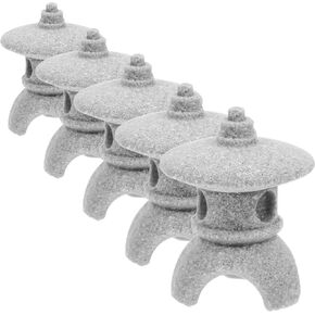 Yardwe 5pcs Miniature Pagoda Ornament, Mini Pagoda Statue Pagoda Decoration for Bonsai Dollhouse Fairy Garden Cake Topper