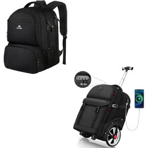 MATEIN Lunch Backpack, 17 Inch Insulated Cooler Backpack Lunch Box Laptop Backpack Rolling Backpack for Adults with Wheels, 17 Inch Large Wheeled Backpack