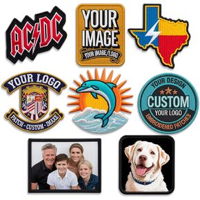 Personalized Custom Patches, Embroidered Patch Iron On, Sew On, Hook & Loop, Custom Text, Name Tag, Personalized Patches for Clothes, Backpacks, and Hats