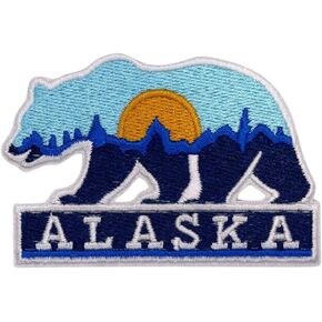 EMBROBOF Wilderness Alaska Patch – 2 inches, Cool Alaska Iron On Patch – Iron On/Sew On AK Embroidered Travel Patches for Backpacks
