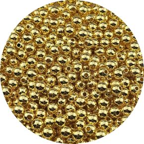 3000pcs Silver Plated Round Beads for Craft 3mm 4mm 5mm 6mm 8mm 10mm Smooth Round Ball Spacer Beads for Jewelry Making DIY Necklaces Bracelets Earrings Decoration