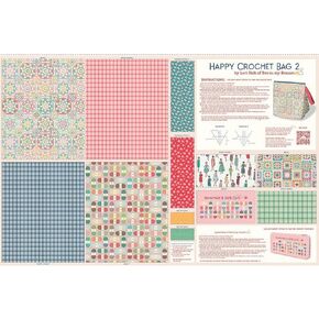 Riley Blake’s Chunky Thread Happy Crochet & Crochet Hook Bags Panel 2 by Lori Holt, Perfect for Quilting, Apparel, DIY Crafting, and Home Decor