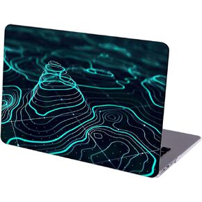 Compatible with MacBook Air 13.6-inch Hard Protective Shell Cace and Keyboard Cover ( A2681, M2 chip, 2022 Release ) - Topographic Map Background Topo Contour Map